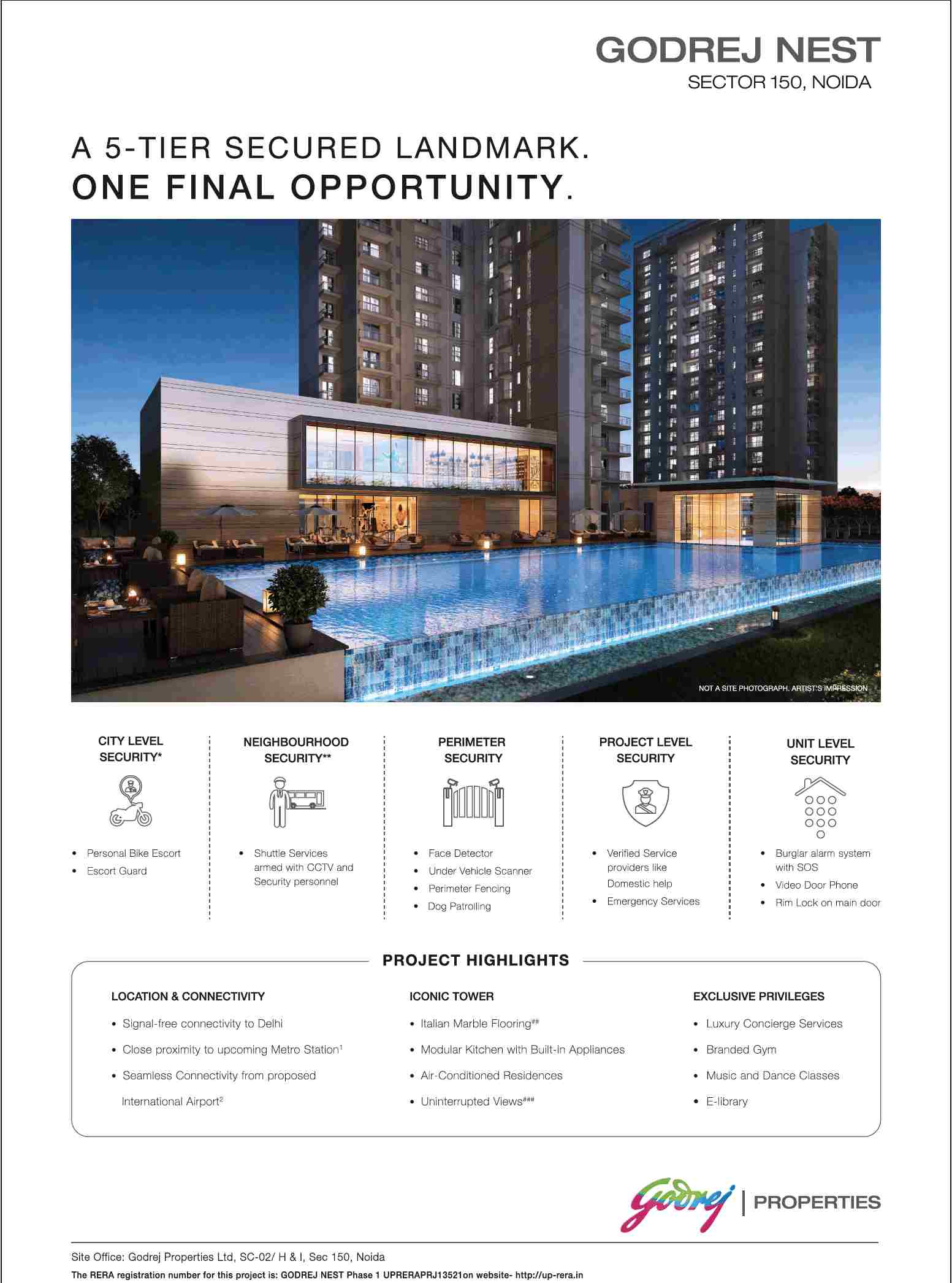 One final opportunity to live in 5 tier secured landmark at Godrej Nest in Noida